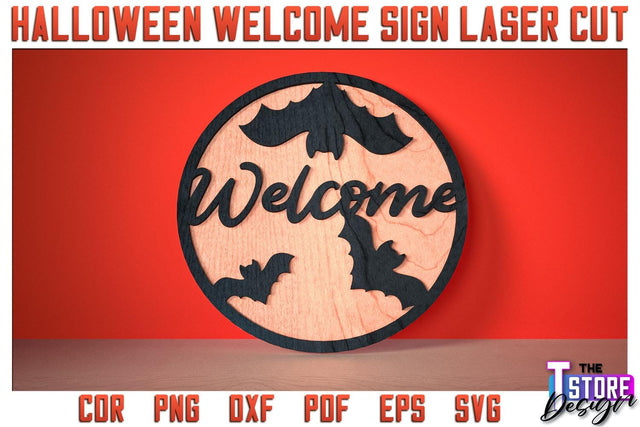 Halloween Welcome Sign | Haunter House | Door Sign | Trick or Treat | CNC File SVG The T Store Design 