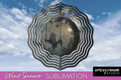 Halloween Wind Spinner - Cute Ghost Wind Spinner Sublimation Sublimation OrangeBrushStudio 