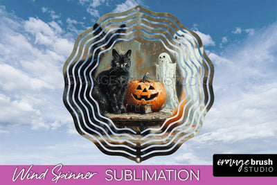 Halloween Wind Spinner - Cute Ghost Wind Spinner Sublimation Sublimation OrangeBrushStudio 