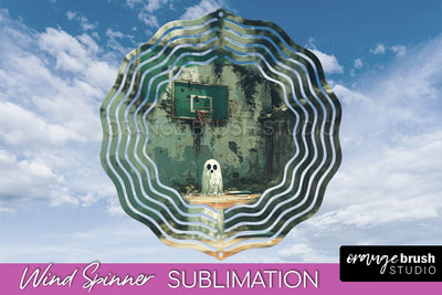 Halloween Wind Spinner - Cute Ghost Wind Spinner Sublimation Sublimation OrangeBrushStudio 