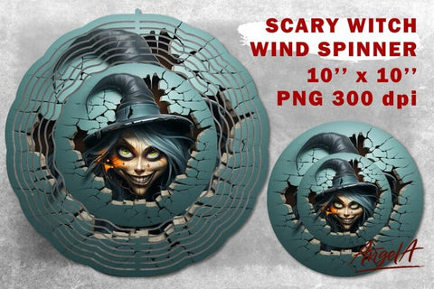 Halloween wind spinner design / witch PNG / Scary halloween Sublimation Angelina Semenova 