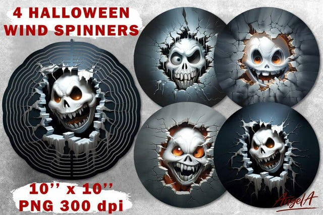 Halloween wind spinner / halloween characters monster, ghost Sublimation Angelina Semenova 