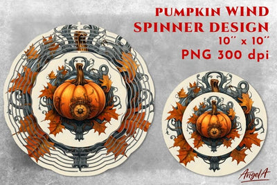 Halloween wind spinner sublimation design / pumpkin PNG Sublimation Angelina Semenova 