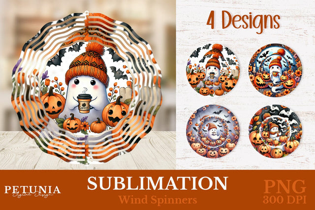 Halloween Wind Spinner | Wind Spinner Sublimation Design Sublimation Petunia Digital Design 