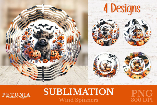 Halloween Wind Spinner | Wind Spinner Sublimation PNG Sublimation Petunia Digital Design 