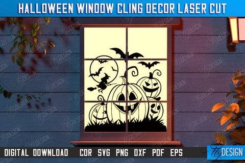 Halloween Window Cling Décor Laser Cut Bundle | Seasonal Home Décor Idea | Halloween Decoration | CNC Files SVG Fly Design 