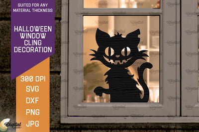 Halloween Window Cling Decor Lasercut. Spooky Halloween SVG SVG Evgenyia Guschina 