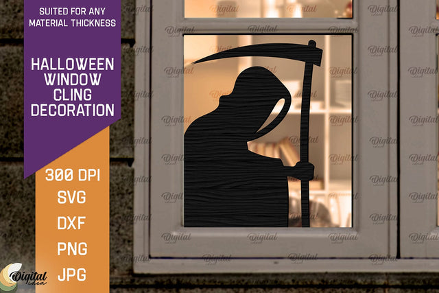 Halloween Window Cling Decor Lasercut. Spooky Halloween SVG SVG Evgenyia Guschina 
