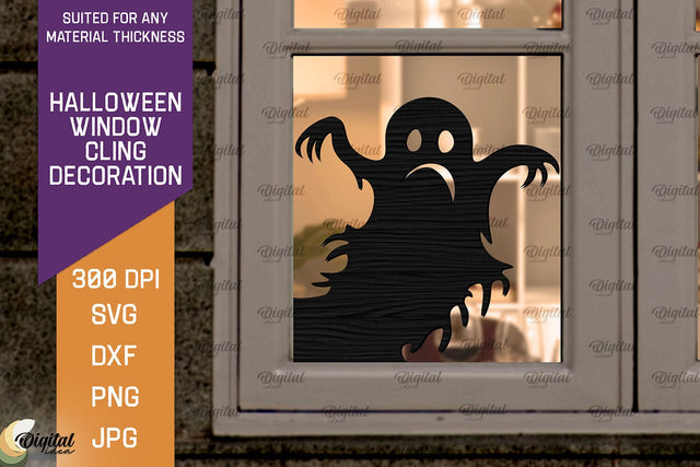 Halloween Window Cling Decor Lasercut. Spooky Halloween SVG SVG Evgenyia Guschina 
