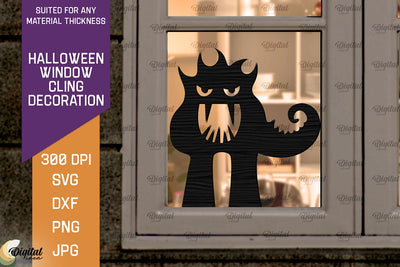 Halloween Window Cling Decor Lasercut. Spooky Halloween SVG SVG Evgenyia Guschina 