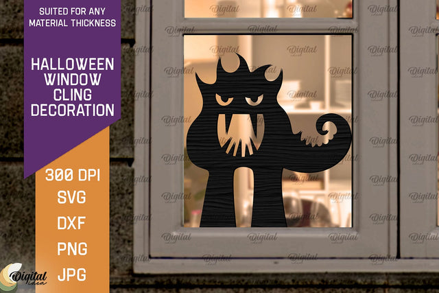 Halloween Window Cling Decor Lasercut. Spooky Halloween SVG SVG Evgenyia Guschina 
