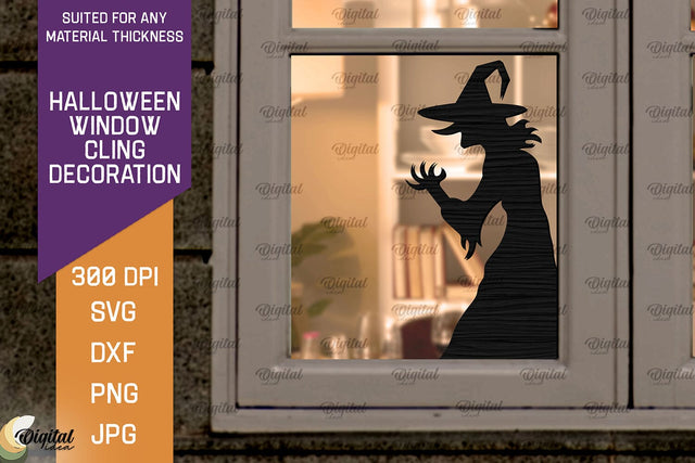 Halloween Window Cling Decor Lasercut. Spooky Halloween SVG SVG Evgenyia Guschina 