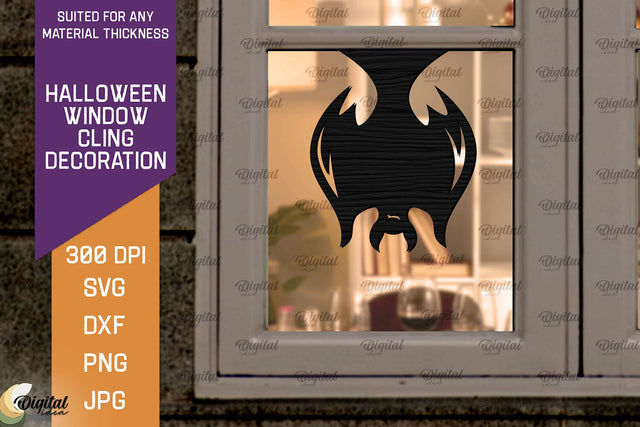 Halloween Window Cling Decor Lasercut. Spooky Halloween SVG SVG Evgenyia Guschina 