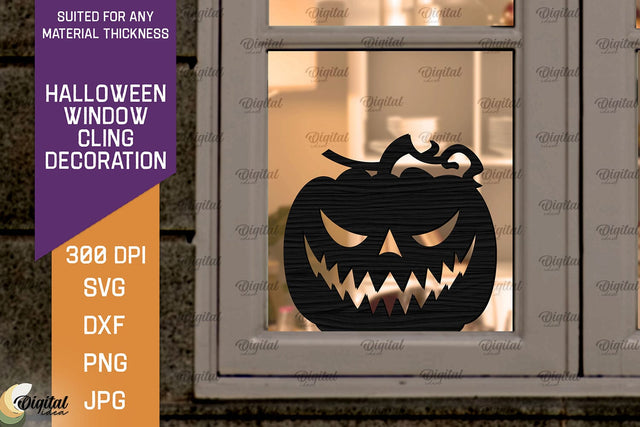 Halloween Window Cling Decor Lasercut. Spooky Halloween SVG SVG Evgenyia Guschina 
