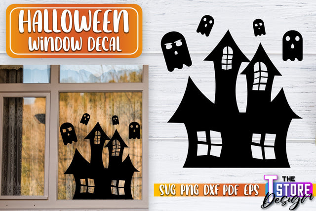 Halloween Window Decal SVG | Haunter House | Halloween Decorations | SVG File SVG The T Store Design 