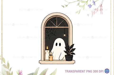Halloween Window Ghost PNG Bundle, Haloween Ghost Sublimation SVG FiveStarCrafting 