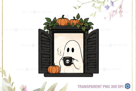 Halloween Window Ghost PNG Bundle, Haloween Ghost Sublimation SVG FiveStarCrafting 