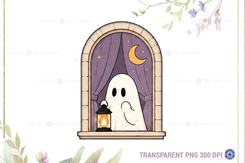 Halloween Window Ghost PNG Bundle, Haloween Ghost Sublimation SVG FiveStarCrafting 
