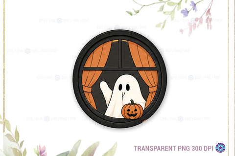 Halloween Window Ghost PNG Bundle, Haloween Ghost Sublimation SVG FiveStarCrafting 