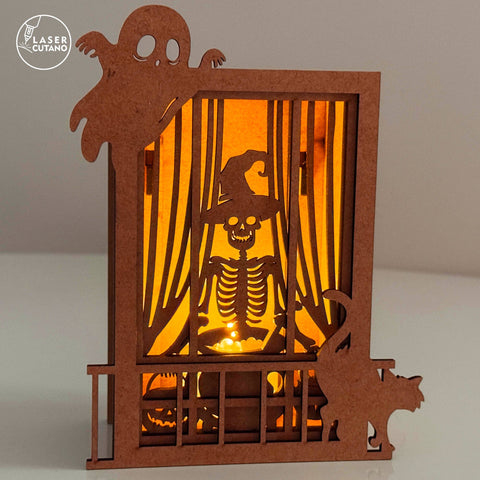 Halloween Window Lantern Template Laser Cut Files SVG LaserCutano 