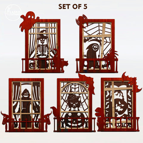 Halloween Window Lantern Template Laser Cut Files SVG LaserCutano 
