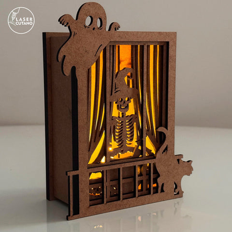 Halloween Window Lantern Template Laser Cut Files SVG LaserCutano 
