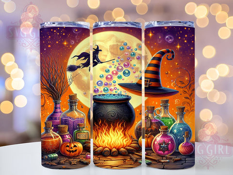 Halloween Witch 20oz Tumbler Wrap Sublimation Design, Straight Tapered Tumbler Wrap, Happy Halloween Tumbler Png, Instant Digital Download Sublimation SvggirlplusArt 