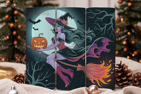 Halloween Witch 20oz Tumbler Wrap Sublimation DesignSVG 