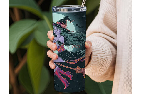 Halloween Witch 20oz Tumbler Wrap Sublimation DesignSVG 