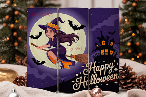 Halloween Witch 20oz Tumbler Wrap Sublimation DesignSVG 