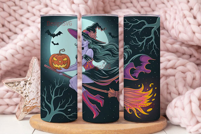 Halloween Witch 20oz Tumbler Wrap Sublimation DesignSVG 