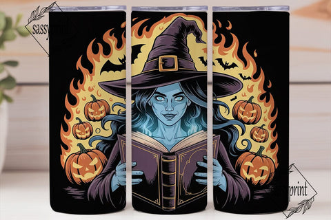 Halloween Witch 20oz Tumbler Wrap Sublimation sassyprint 