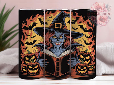 Halloween Witch Bats Pumpkin Tumbler, Flying Bats, Pumpkin Wrap, Spooky Tumbler, Fall Design, Sublimation Cup, 20Oz Tumbler Sublimation Li Zamperini 