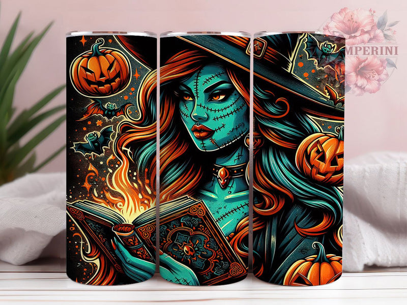 Halloween Witch Bats Pumpkin Tumbler, Flying Bats, Pumpkin Wrap, Spooky Tumbler, Fall Design, Sublimation Cup, 20Oz Tumbler Sublimation Li Zamperini 