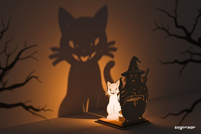 Halloween Witch Candle Holder SVG SVG SvgOcean 