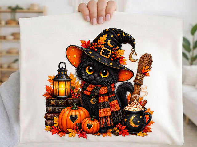 Halloween Witch Cat PNG Sublimation SVG artprintfile 