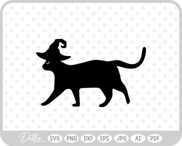 Halloween Witch Cat SVG DottieDigitals 