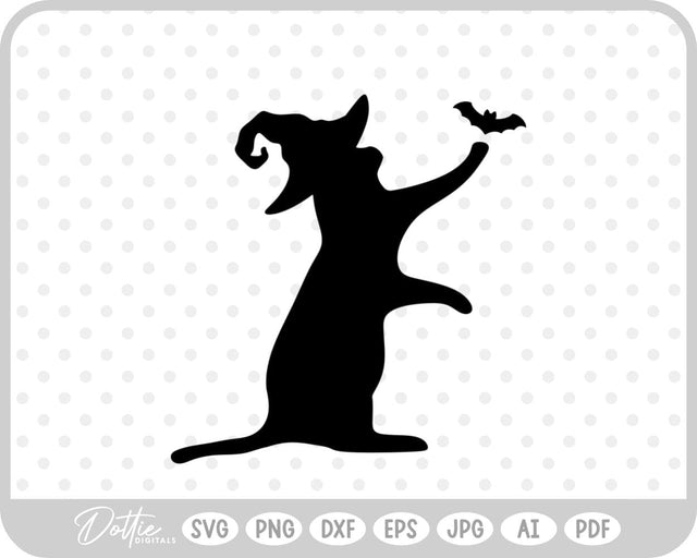 Halloween Witch Cat SVG DottieDigitals 