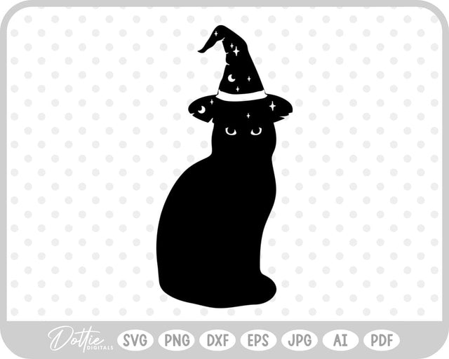 Halloween Witch Cat SVG DottieDigitals 