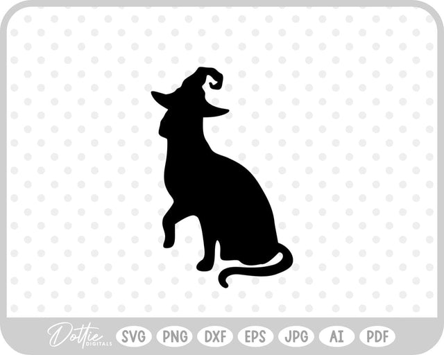 Halloween Witch Cat SVG DottieDigitals 