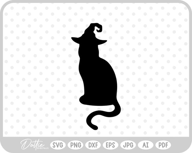 Halloween Witch Cat SVG DottieDigitals 