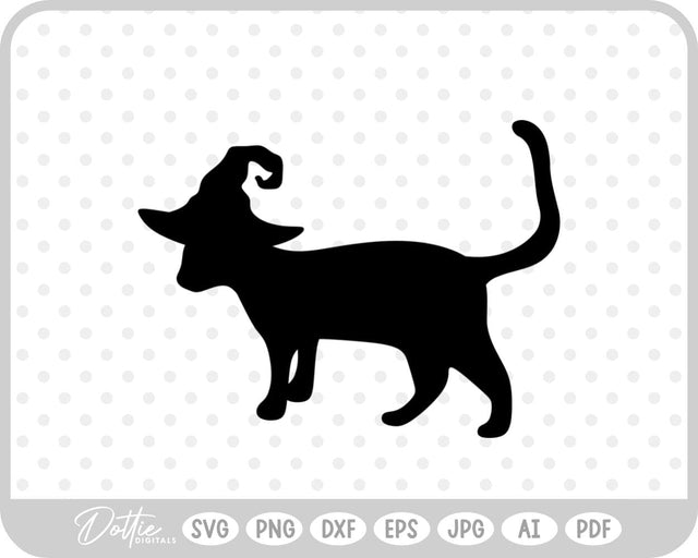Halloween Witch Cat SVG DottieDigitals 