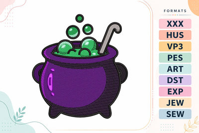 Halloween Witch Cauldron Embroidery Design Embroidery/Applique DESIGNS sg embroidery 