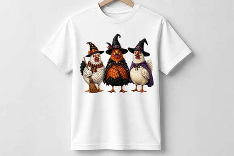 Halloween Witch Chickens PNG | Cute Chicken Sublimation Digital Download SVG BillahCrafts 