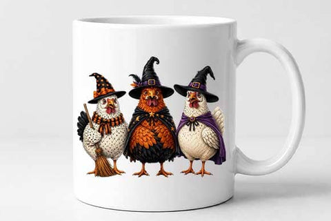 Halloween Witch Chickens PNG | Cute Chicken Sublimation Digital Download SVG BillahCrafts 