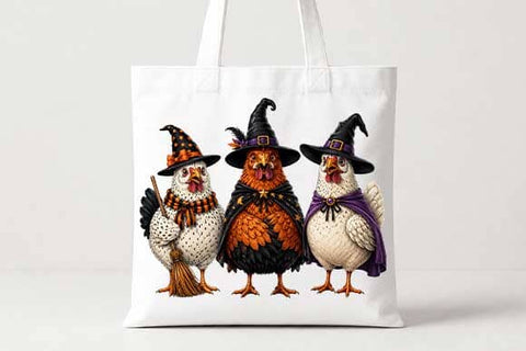 Halloween Witch Chickens PNG | Cute Chicken Sublimation Digital Download SVG BillahCrafts 