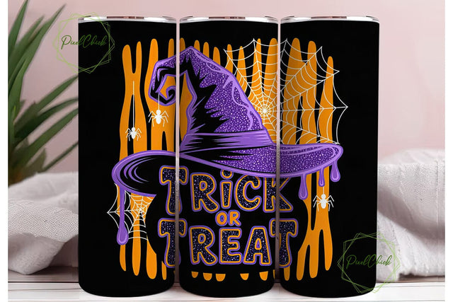 Halloween Witch Hat 20oz Tumbler Wrap Sublimation PixelChick 