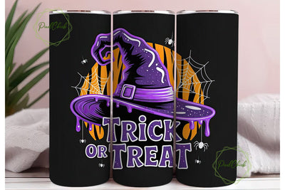 Halloween Witch Hat 20oz Tumbler Wrap Sublimation PixelChick 