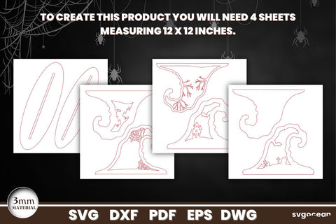 Halloween Witch Hat Laser Cut SVG SvgOcean 