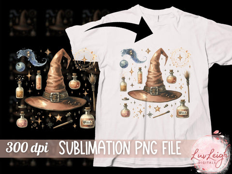 Halloween Witch Hat Sublimation PNG Sublimation Luvleigh Digitals 
